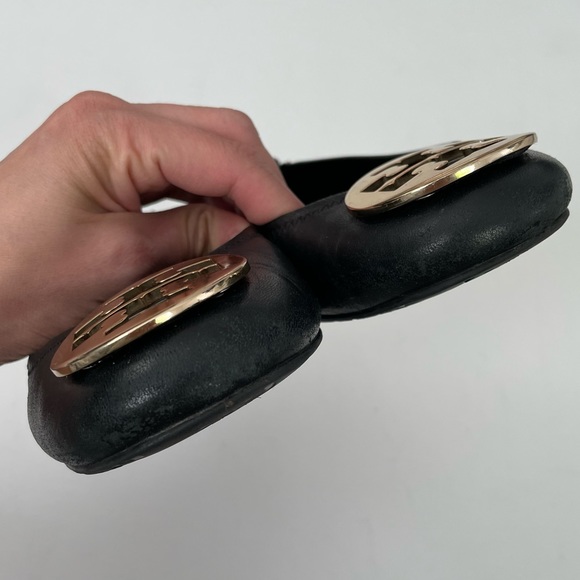 TORY BURCH Minnie travel ballet flats gold logo - Picture 5 of 10